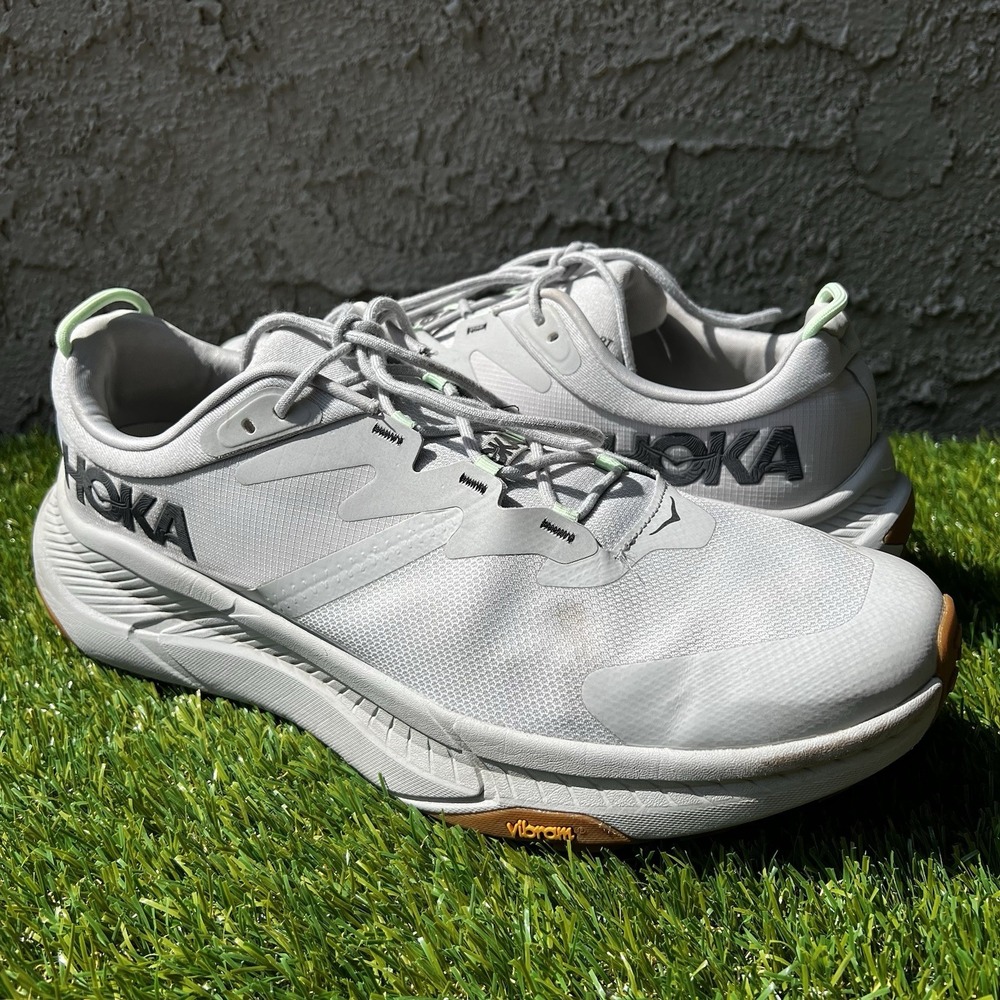 HOKA Shoes Men Size 15D Transport 'Harbor Mist Lime Glow'